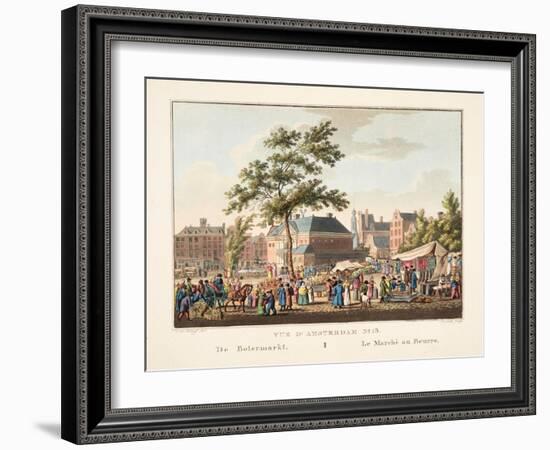 Vue D'Amsterdam No.15. De Botermarkt. Le Marché Au Beurre, 1825-Cornelis de Kruyff-Framed Giclee Print