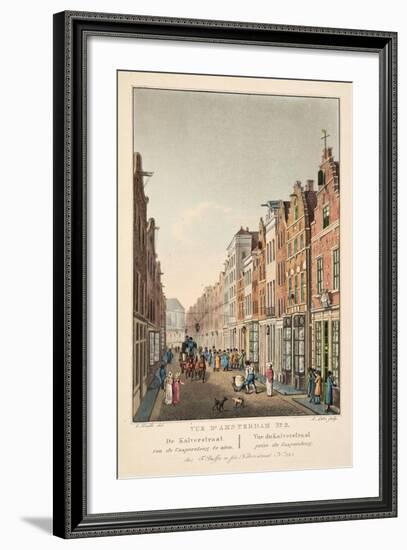 Vue D'Amsterdam No.2. De Kalverstraat Van De Gappersteeg Te Zien. Vue Du Kalverstraat Prise Du Gaap-null-Framed Giclee Print