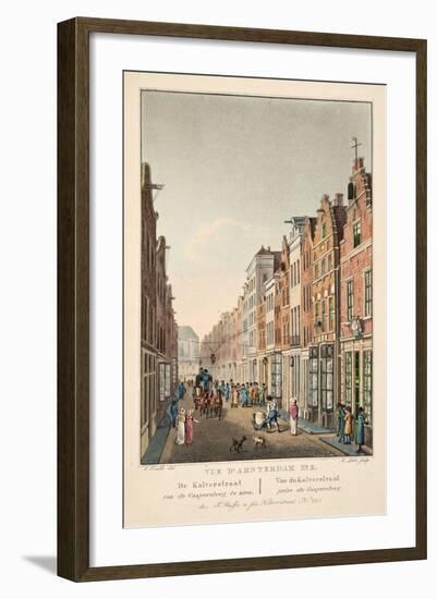 Vue D'Amsterdam No.2. De Kalverstraat Van De Gappersteeg Te Zien. Vue Du Kalverstraat Prise Du Gaap-null-Framed Giclee Print