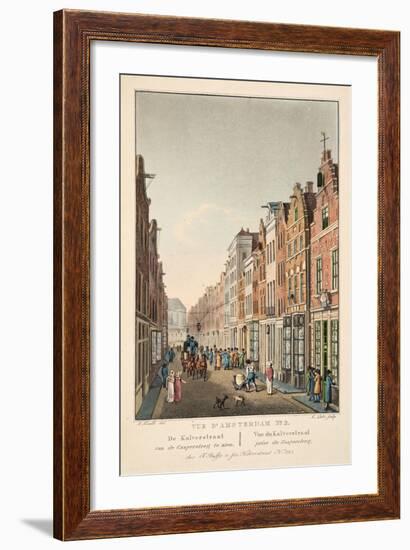 Vue D'Amsterdam No.2. De Kalverstraat Van De Gappersteeg Te Zien. Vue Du Kalverstraat Prise Du Gaap-null-Framed Giclee Print