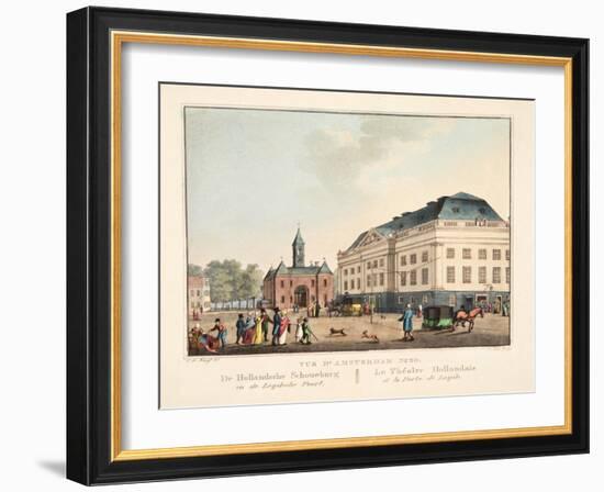 Vue D'Amsterdam No.20. De Hollandsche Schouwburg En De Leydsche Poort. Le Théatre Hollandais Et La-Cornelis de Kruyff-Framed Giclee Print
