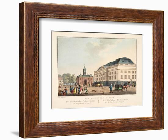 Vue D'Amsterdam No.20. De Hollandsche Schouwburg En De Leydsche Poort. Le Théatre Hollandais Et La-Cornelis de Kruyff-Framed Giclee Print