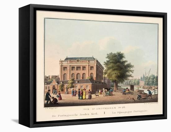 Vue D'Amsterdam No.26. De Portugeesche Jooden Kerk. La Sijnagogue Portugaise, 1825-Cornelis de Kruyff-Framed Premier Image Canvas