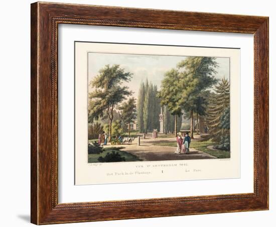 Vue D'Amsterdam No. 27, Het Park in De Plantage, Le Parc, 1825-Cornelis de Kruyff-Framed Giclee Print