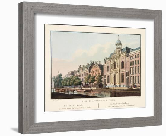 Vue D'Amsterdam No.29. De R.C. Kerk Op Den Cingel Bij Den Heiligen Weg. L'Eglise Catholique La Foi-Cornelis de Kruyff-Framed Giclee Print