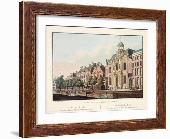 Vue D'Amsterdam No.29. De R.C. Kerk Op Den Cingel Bij Den Heiligen Weg. L'Eglise Catholique La Foi-Cornelis de Kruyff-Framed Giclee Print