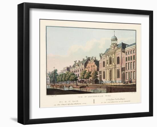 Vue D'Amsterdam No.29. De R.C. Kerk Op Den Cingel Bij Den Heiligen Weg. L'Eglise Catholique La Foi-Cornelis de Kruyff-Framed Giclee Print