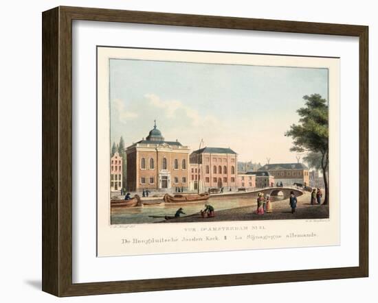 Vue D'Amsterdam No.31. De Hoogduitsche Jooden Kerk. La Sijnagogue Allemande, 1825-Cornelis de Kruyff-Framed Giclee Print