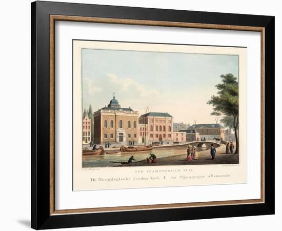 Vue D'Amsterdam No.31. De Hoogduitsche Jooden Kerk. La Sijnagogue Allemande, 1825-Cornelis de Kruyff-Framed Giclee Print