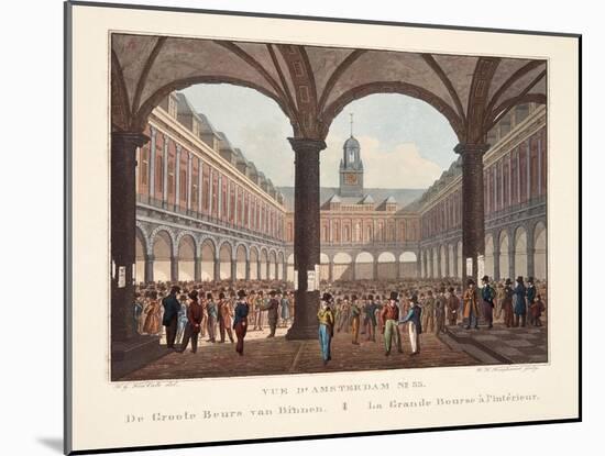 Vue D'Amsterdam No.33. De Groote Beurs Van Binnen. La Grande Bourse Á L'Intérieur, 1825-Hendrik Gerrit ten Cate-Mounted Giclee Print