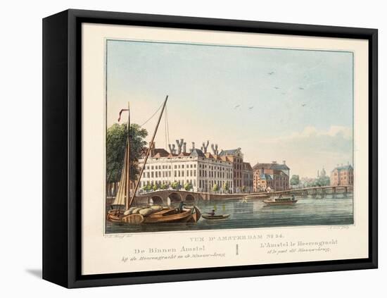 Vue D'Amsterdam No.34. De Binnen Amstel Bij De Heerengracht En De Blaauw-Brug. L'Amstel Le Heerengr-Cornelis de Kruyff-Framed Premier Image Canvas