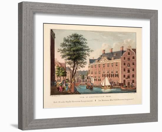 Vue D'Amsterdam No.35. Het Oude Zijds Heeren-Logement. La Maison Dite O.Z. Heeren-Logement, 1825-Cornelis de Kruyff-Framed Giclee Print