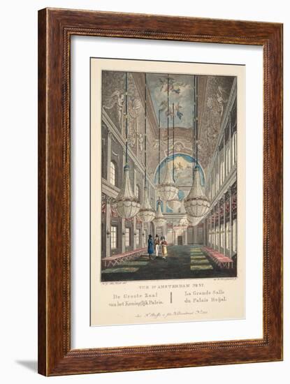 Vue D'Amsterdam No.37. De Groote Zaal Van Het Koninglijk Paleis. La Grande Salle Du Palais Roijal-Hendrik Gerrit ten Cate-Framed Giclee Print