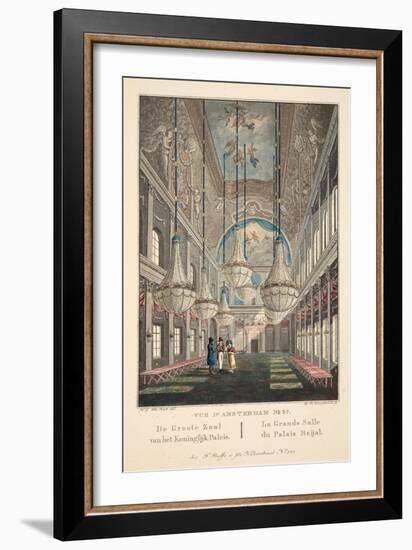 Vue D'Amsterdam No.37. De Groote Zaal Van Het Koninglijk Paleis. La Grande Salle Du Palais Roijal-Hendrik Gerrit ten Cate-Framed Giclee Print