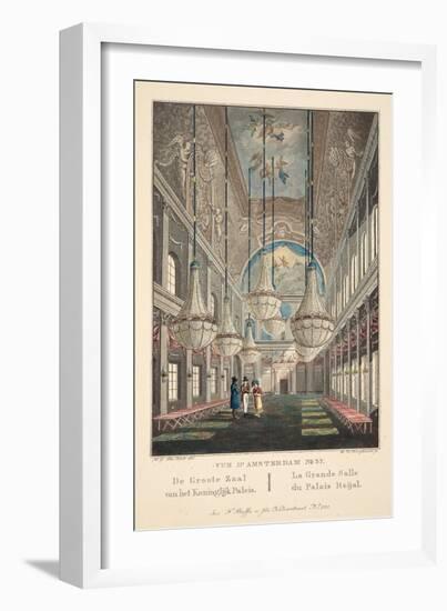 Vue D'Amsterdam No.37. De Groote Zaal Van Het Koninglijk Paleis. La Grande Salle Du Palais Roijal-Hendrik Gerrit ten Cate-Framed Giclee Print