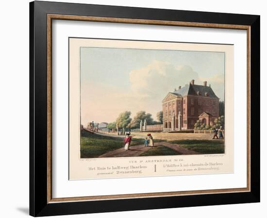 Vue D'Amsterdam No.40. Het Huis Te Half-Weg Haarlem Genaamd Zwanenburg. L'Edificea À Mi-Chemin De H-Cornelis de Kruyff-Framed Giclee Print