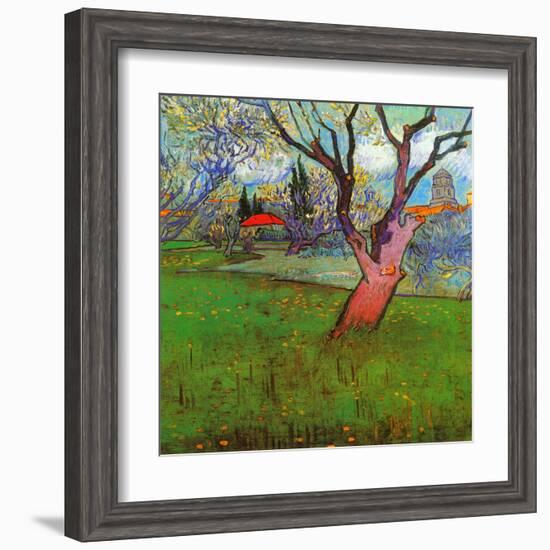 Vue D'Arles Avec Arbres En Fleurs-Vincent van Gogh-Framed Art Print