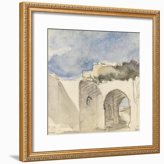 Vue d'une porte de ville arabe-Eugene Delacroix-Framed Giclee Print