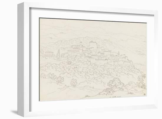 Vue d'une ville étagée au flanc d'une montagne-Pierre Henri de Valenciennes-Framed Giclee Print