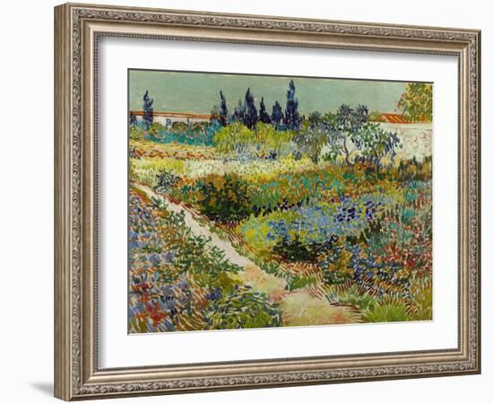 Vue De Jardin Fleuri Avec Chemin  (Flowering Garden with Path) Peinture De Vincent Van Gogh (1853--Vincent van Gogh-Framed Giclee Print