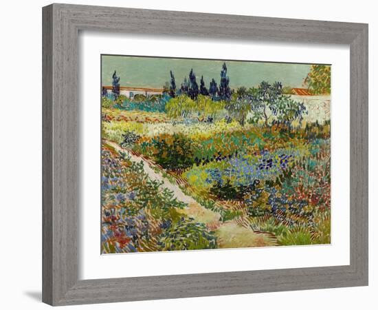 Vue De Jardin Fleuri Avec Chemin  (Flowering Garden with Path) Peinture De Vincent Van Gogh (1853--Vincent van Gogh-Framed Giclee Print