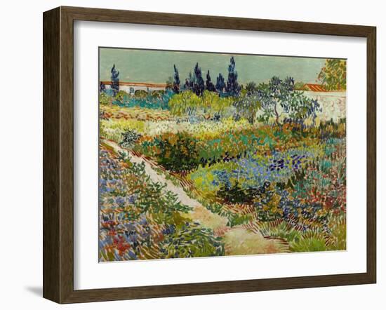 Vue De Jardin Fleuri Avec Chemin  (Flowering Garden with Path) Peinture De Vincent Van Gogh (1853--Vincent van Gogh-Framed Giclee Print