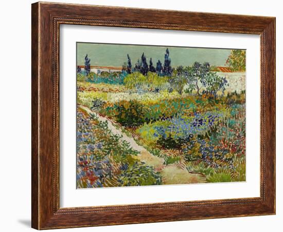 Vue De Jardin Fleuri Avec Chemin  (Flowering Garden with Path) Peinture De Vincent Van Gogh (1853--Vincent van Gogh-Framed Giclee Print