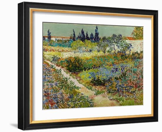 Vue De Jardin Fleuri Avec Chemin  (Flowering Garden with Path) Peinture De Vincent Van Gogh (1853--Vincent van Gogh-Framed Giclee Print