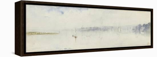 Vue de l'estuaire de la Seine-Paul Huet-Framed Premier Image Canvas