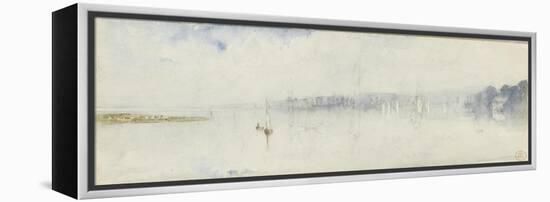 Vue de l'estuaire de la Seine-Paul Huet-Framed Premier Image Canvas