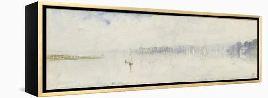 Vue de l'estuaire de la Seine-Paul Huet-Framed Premier Image Canvas