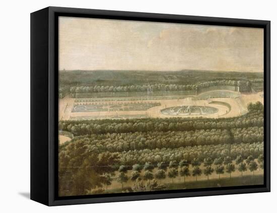 Vue de l'Orangerie, des parterres et du château de Versailles prises des hauteurs de Satory-Etienne Allegrain-Framed Premier Image Canvas