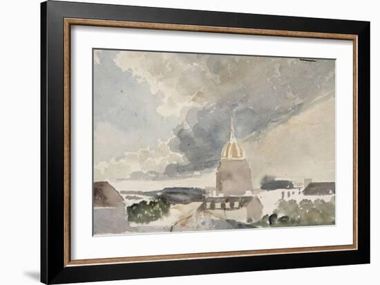 Vue de la coupole des Invalides et des toits environnants-Eugene Delacroix-Framed Giclee Print