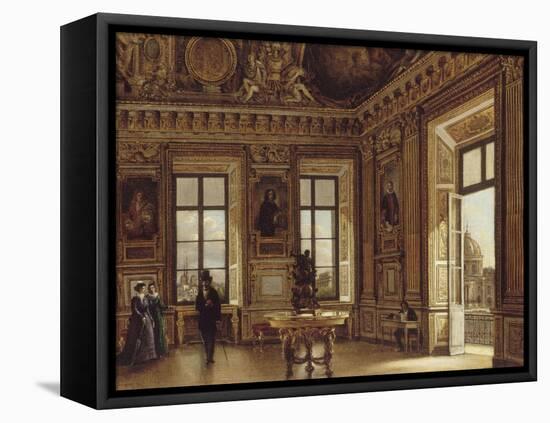 Vue de la galerie d'Apollon du Louvre, côté Seine-Victor Duval-Framed Premier Image Canvas