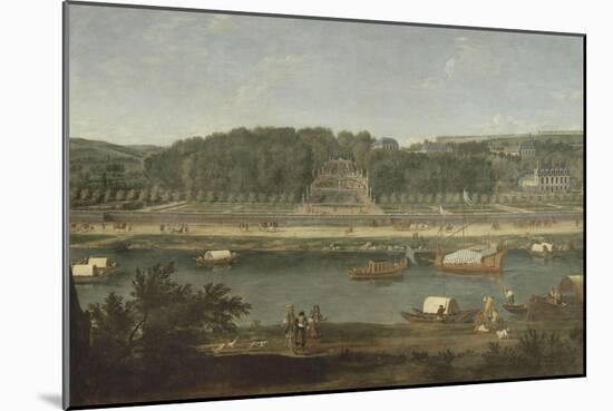 Vue de la Grande Cascade, des parterres et du château de Saint-Cloud prise de la Seine avant 1671-der Meulen Adam Frans Van-Mounted Giclee Print