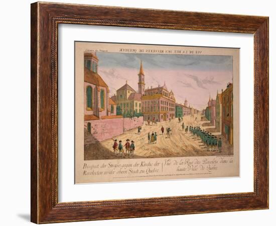 Vuë De La Rue Des Recolets De Quebec, Published C.1770S-Franz Xavier Habermann-Framed Giclee Print