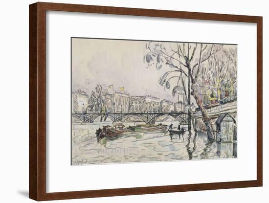 Vue de la Seine en crue au Pont des Arts-Paul Signac-Framed Giclee Print
