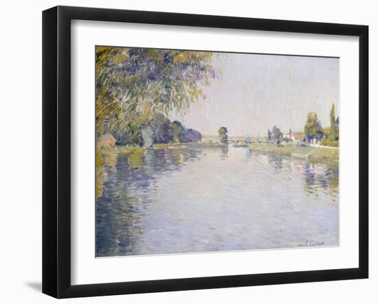 Vue de la Seine et de la Rive d'Argenteuil, vers le Pont de Bezons, c.1887-Gustave Caillebotte-Framed Giclee Print