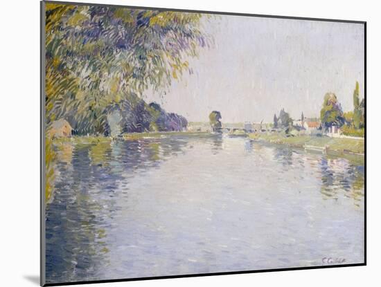 Vue de la Seine et de la Rive d'Argenteuil, vers le Pont de Bezons, c.1887-Gustave Caillebotte-Mounted Giclee Print