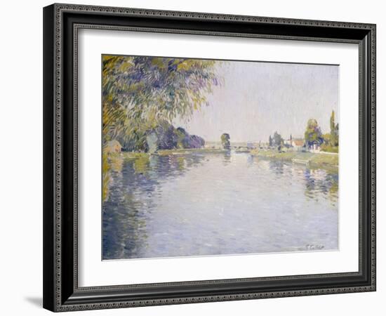 Vue de la Seine et de la Rive d'Argenteuil, vers le Pont de Bezons, c.1887-Gustave Caillebotte-Framed Giclee Print