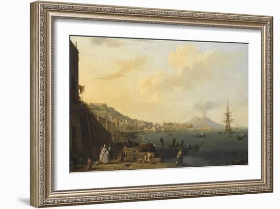 Vue de Naples avec le Vésuve-Claude Joseph Vernet-Framed Giclee Print