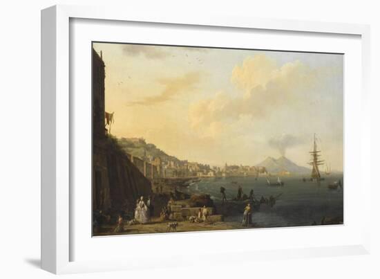 Vue de Naples avec le Vésuve-Claude Joseph Vernet-Framed Giclee Print