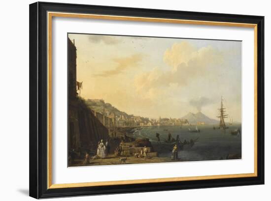 Vue de Naples avec le Vésuve-Claude Joseph Vernet-Framed Giclee Print