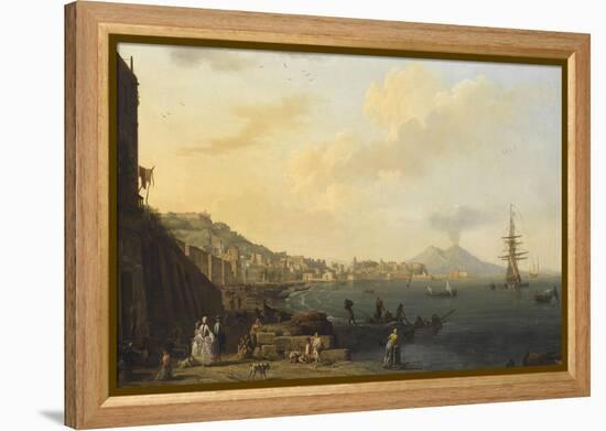 Vue de Naples avec le Vésuve-Claude Joseph Vernet-Framed Premier Image Canvas