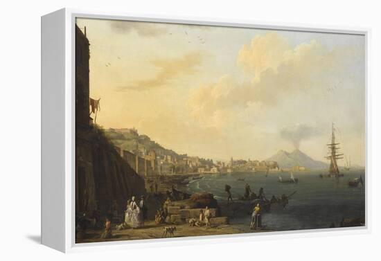 Vue de Naples avec le Vésuve-Claude Joseph Vernet-Framed Premier Image Canvas