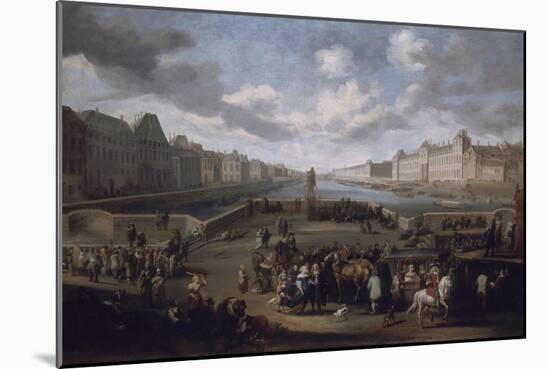 Vue de Paris avec le Louvre, prise du pont Henri IV-Hendrick Mommers-Mounted Giclee Print