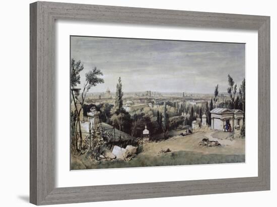 Vue de Paris prise du cimetière de Père Lachaise-null-Framed Giclee Print