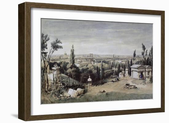 Vue de Paris prise du cimetière de Père Lachaise-null-Framed Giclee Print