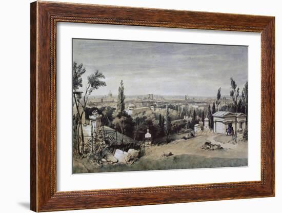 Vue de Paris prise du cimetière de Père Lachaise-null-Framed Giclee Print