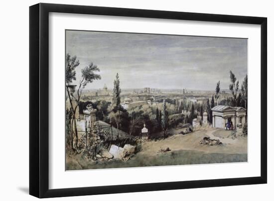 Vue de Paris prise du cimetière de Père Lachaise-null-Framed Giclee Print